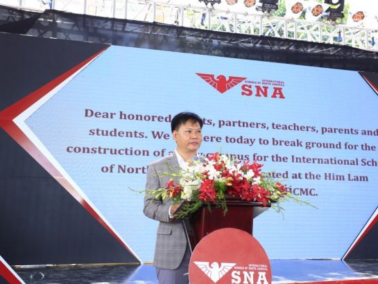 Ông Trần Đại Hải, Phó chủ tịch NHG phát biểu tại lễ khởi công
