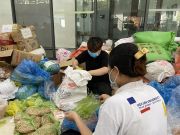 Hoa Sen University students prepare essential foods to send to those in need