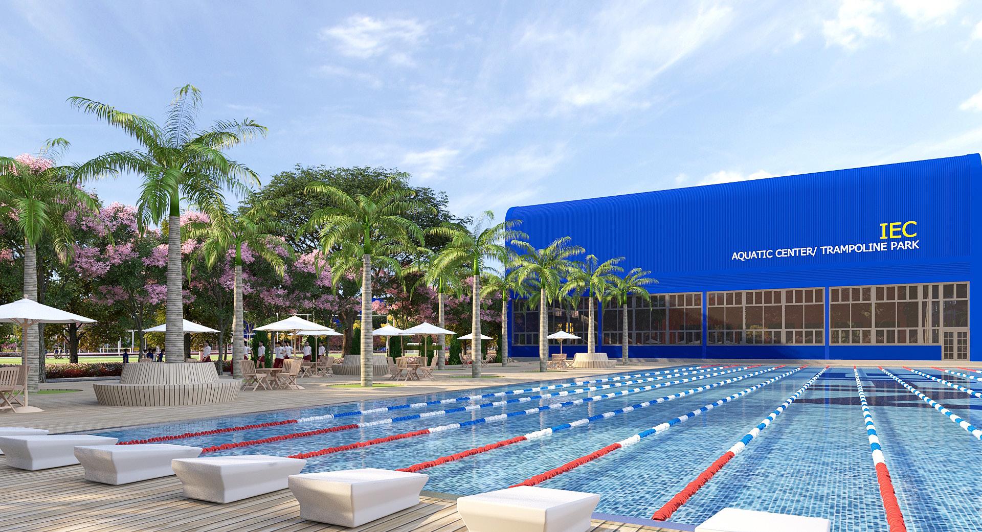 The 10-lane-Olympic-swimming-pool in IEC Quang Ngai