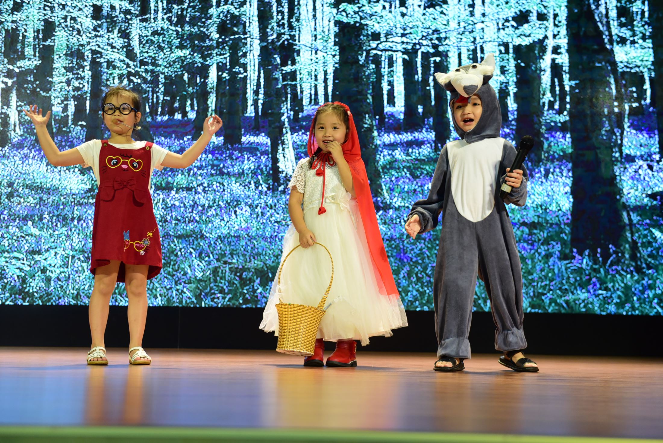 Dang Ngoc My Tu, Chau Xuan Khanh and Duong Gia Phat from iSchool Tra Vinh made a great impression with their story: “Little Red Riding Hood.”
