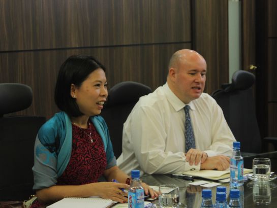 Leaders of NHG welcomed Sir Neil James, the British Deputy Consul General, visiting the group office on June 8th, 2016