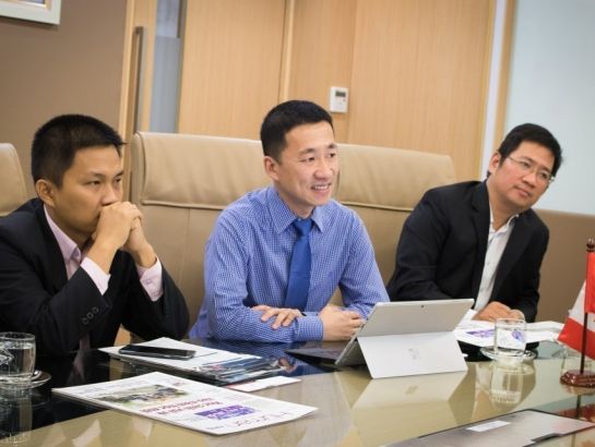 Mr. Ziping Feng, Marketing Director of Thompson River University, Canada had an exchange with NHG management at NHG office on October 10th, 2016