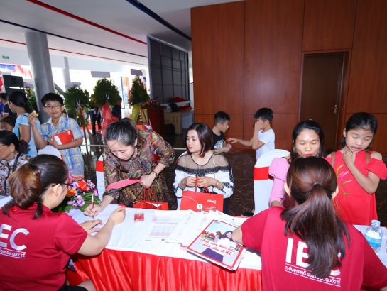 Parents registered for advice about the IEC study program at the event.