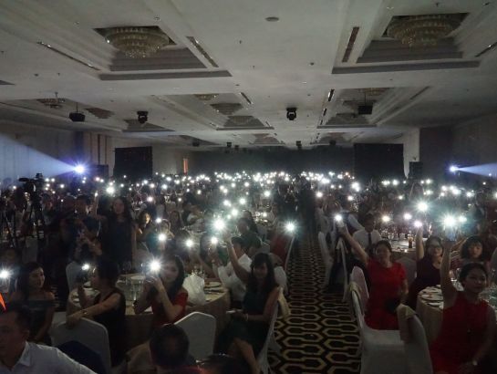 Ritual of awakening the Eagle by sparkling flash light.