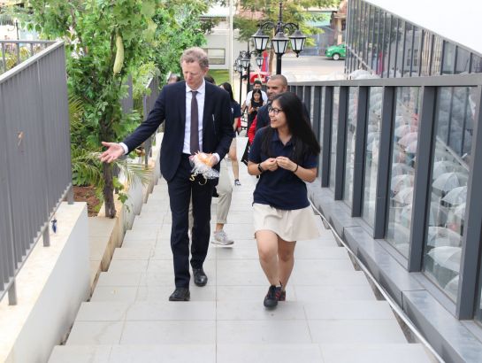 After the signing ceremony, BSCW and NHG delegations visited UK Academy, Binh Thanh campus and interact with students there.