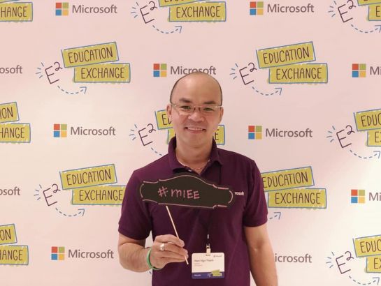Mr. Ngo Thanh Nam, deputy head of primary division, K-12 academic department of Nguyen Hoang Group at the global education forum.