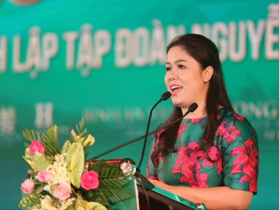 Mrs. Hoang Nguyen Thu Thao, CEO of NHG made speech at the event