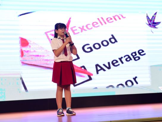 Tran An My from International Schools of North America confidently made her presentation