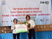 Chairman of Nguyen Hoang Group donating 20 computers to Vo Hong Son Center for Children with Special Needs