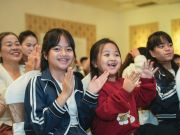 A vibrant atmosphere filled the art auction area as students, parents, and guests came together to spread humanistic values through every artwork.