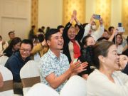 A vibrant atmosphere filled the art auction area as students, parents, and guests came together to spread humanistic values through every artwork.